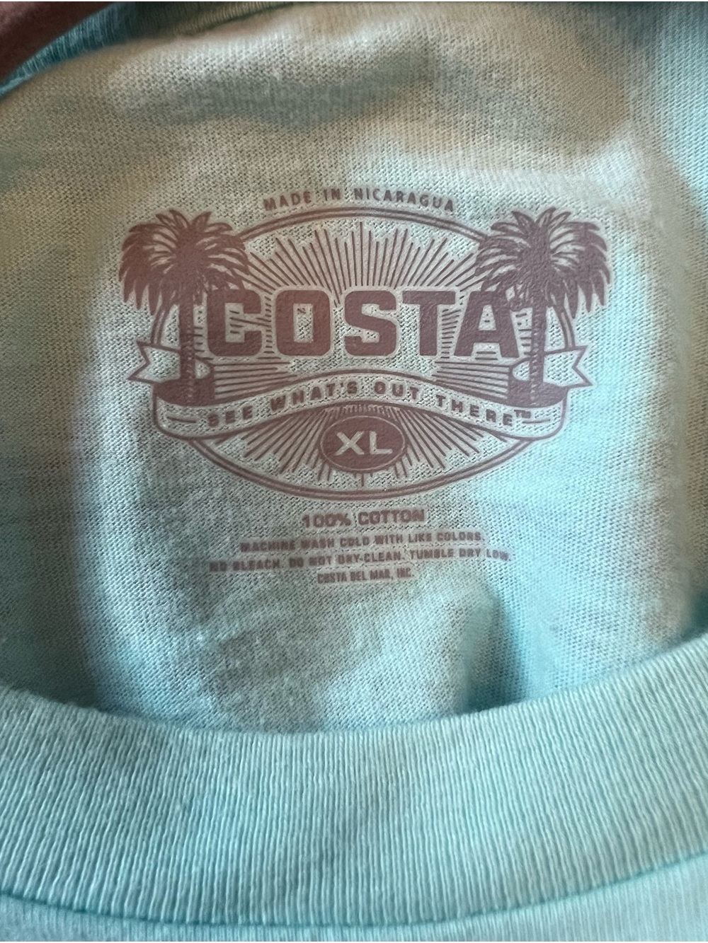 Costa Men's Short Sleeve Tee in Light Teal - Picture 3 of 3